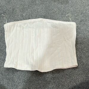 Bozzolo White Ribbed Tube Top